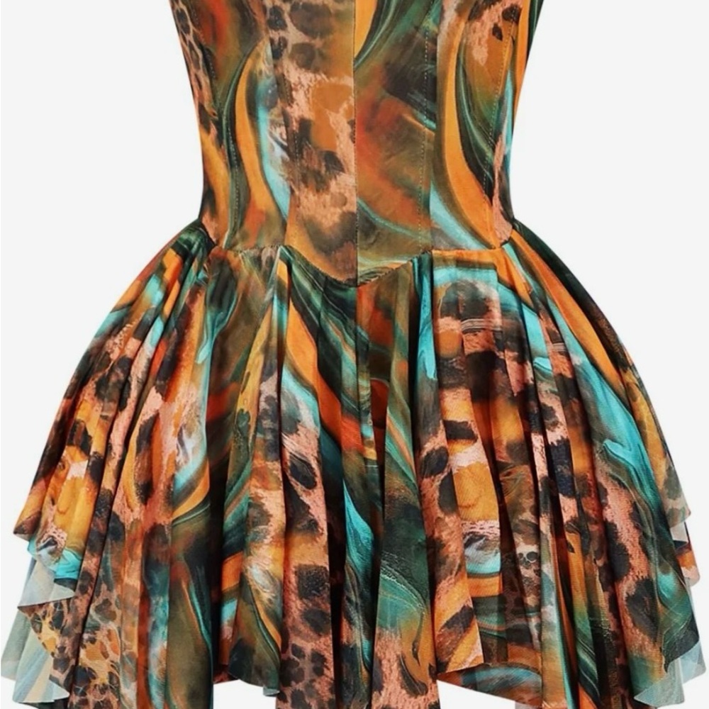 Strapless Multicolor Dress